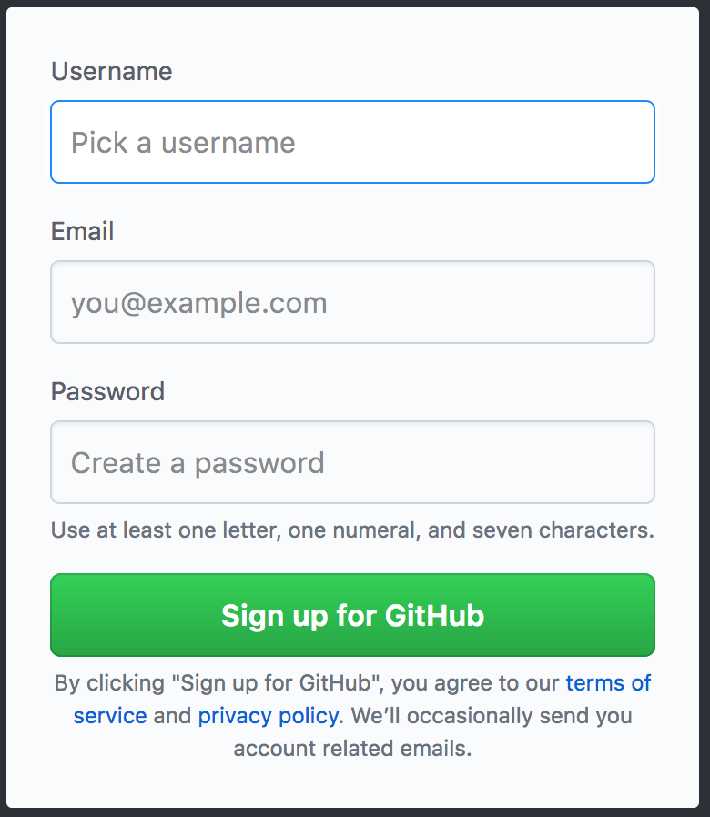 github login form