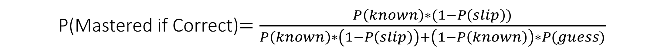 Equation for P Mastered if Correct