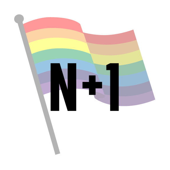 rainbow flag with N+1