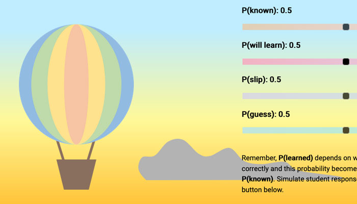 a hot air balloon with parameter sliders