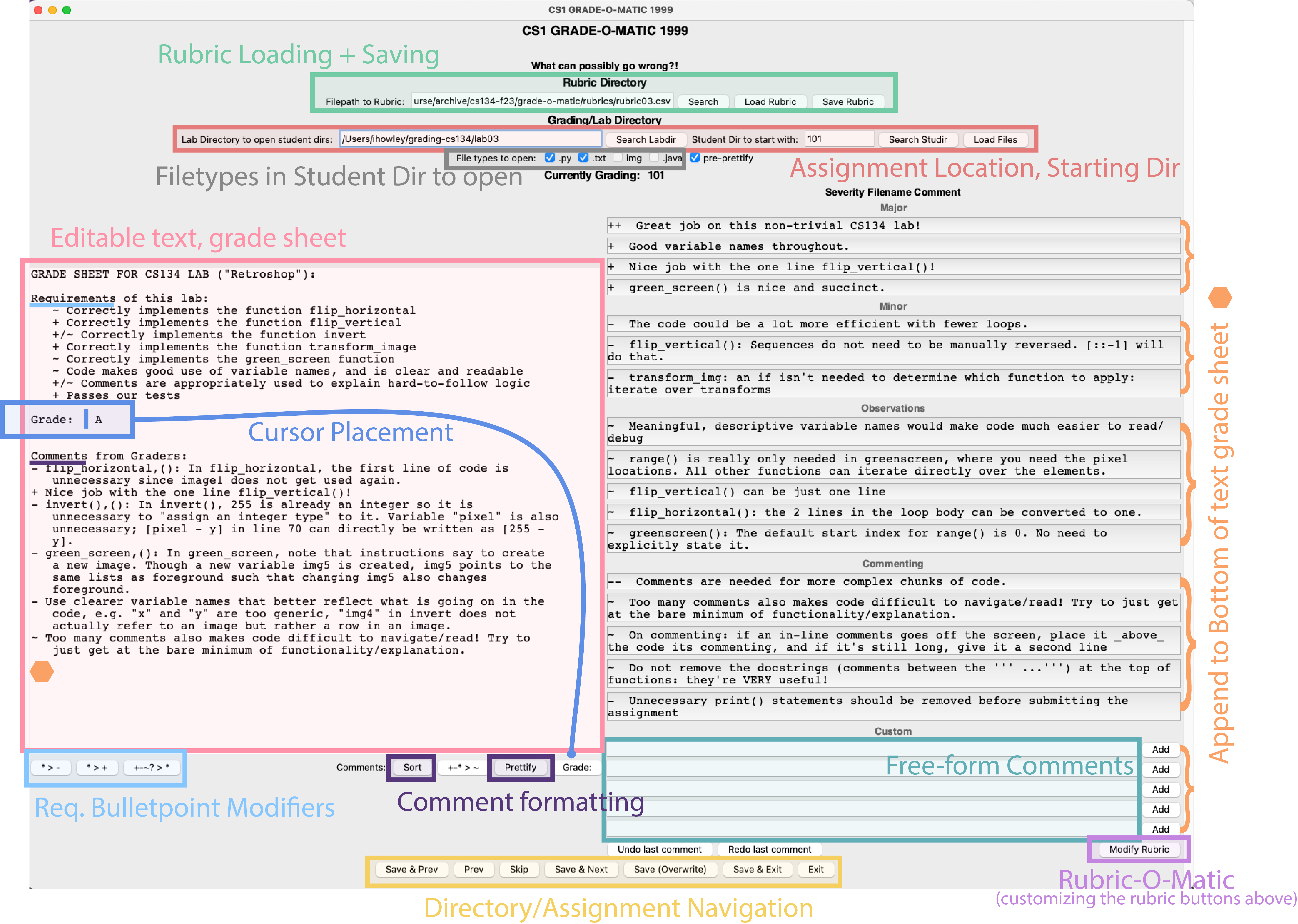 Screenshot of the Grade-O-Matic 1999
