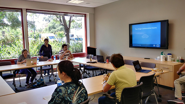 A photo of the postdoc pedagogy journal club classroom