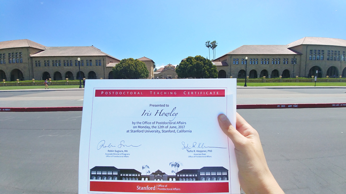 Stanford Postdoctoral Teaching Certificate photo