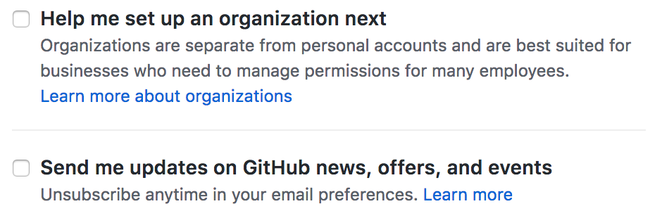 github options