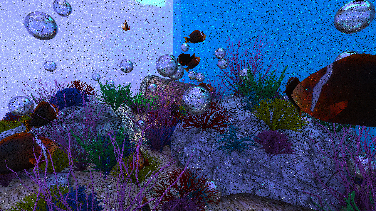 Inside our Fish Tank Scene. This image was taken inside our fish tank scene to show off how our coral can create a beautiful scene combined with fish and rock models.
